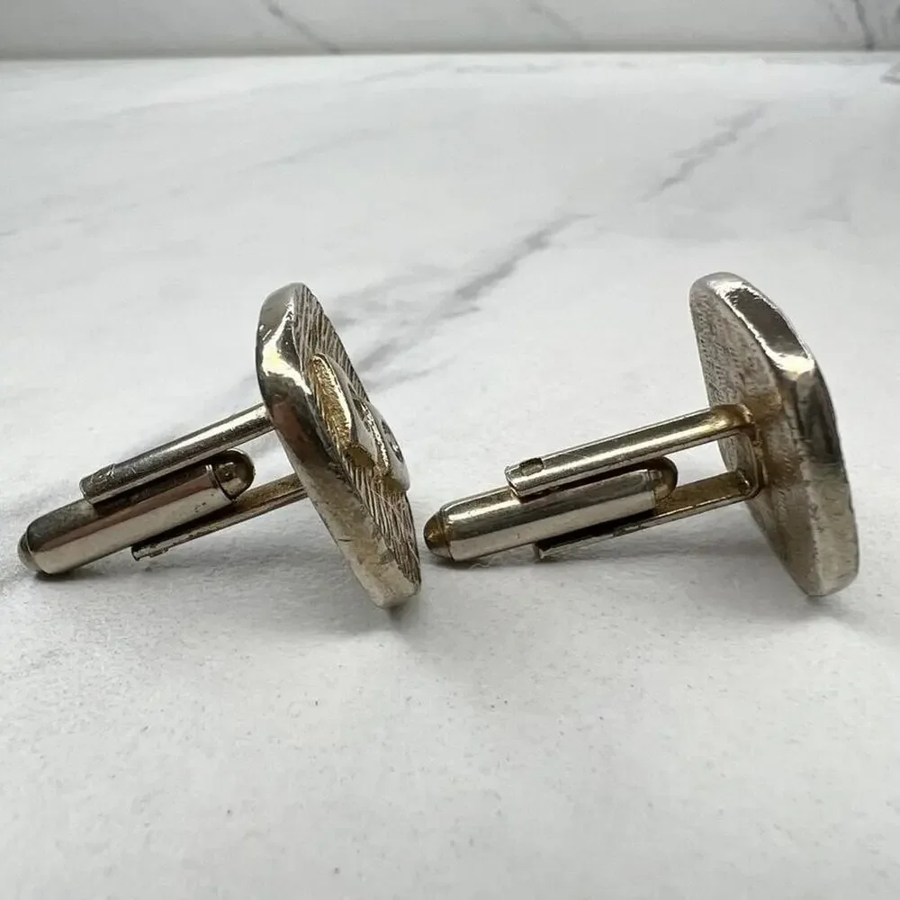 Vintage Rounded Square Rhinestone Cufflinks